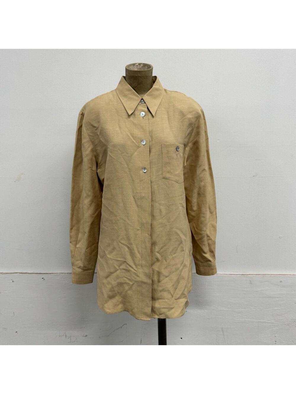 Vintage 1980s–1990s TESS Raw Silk & Linen Oversized Safari Shirt